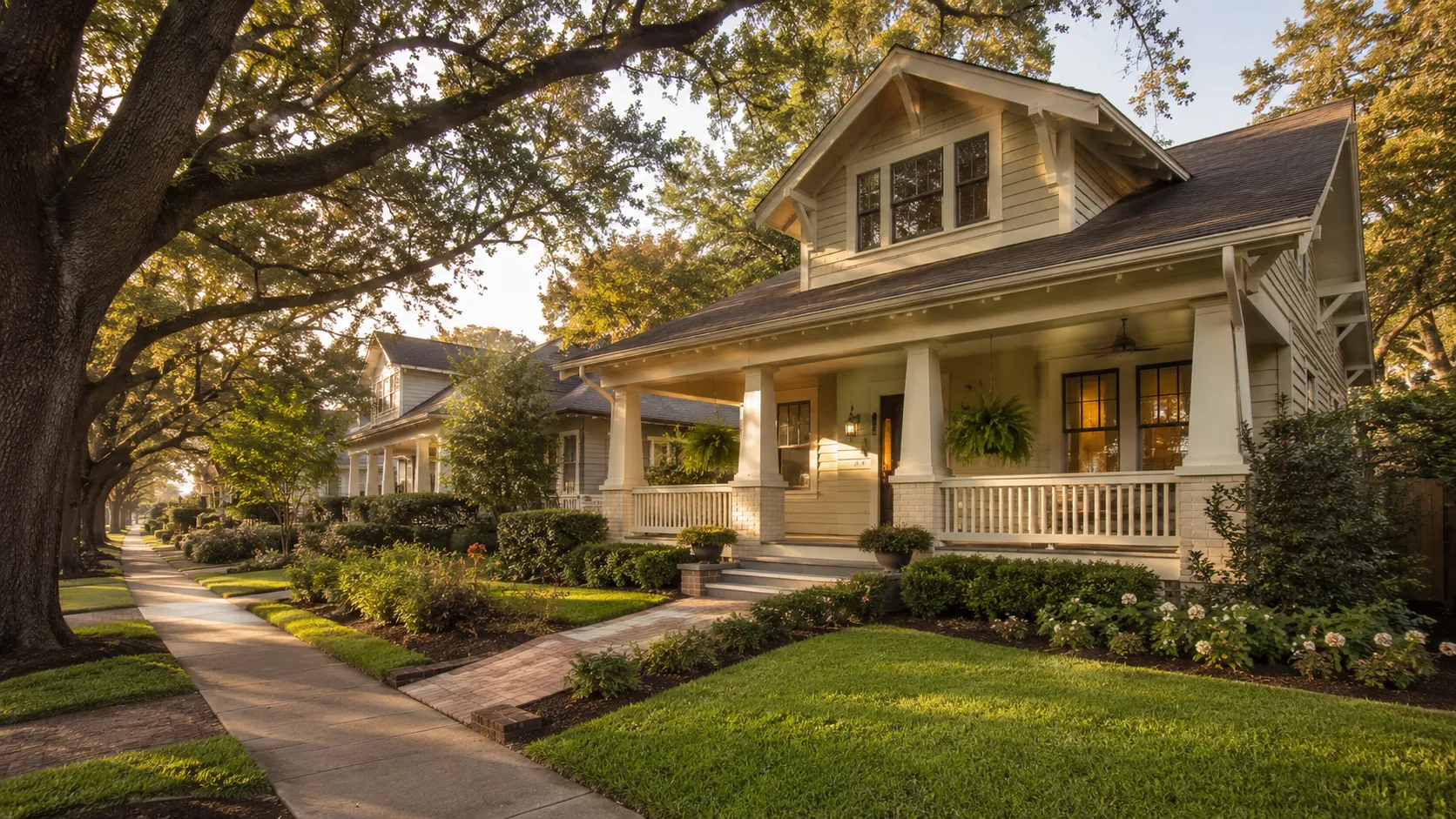 A licensed electrician working in a Heights-style Craftsman bungalow in Houston