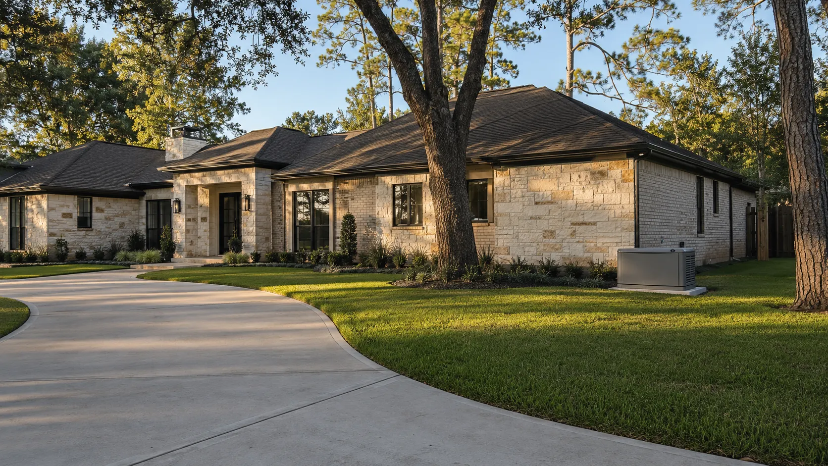 A licensed electrician at a Memorial-area Houston home with a standby generator