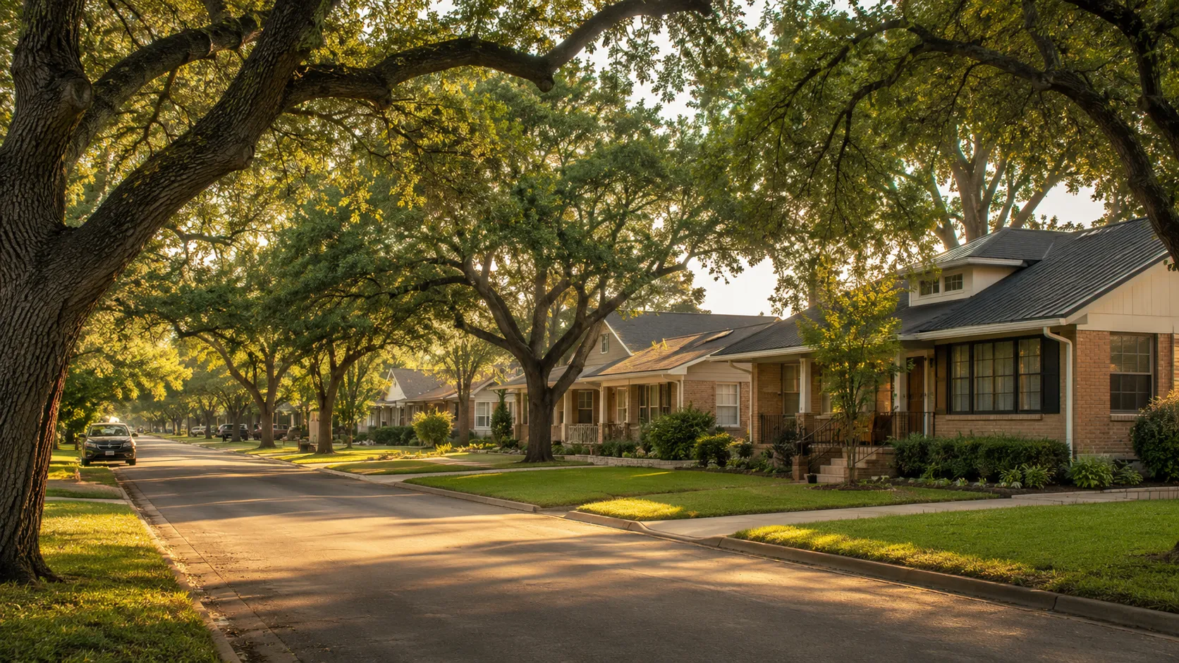A map-style illustration of Houston neighborhoods served