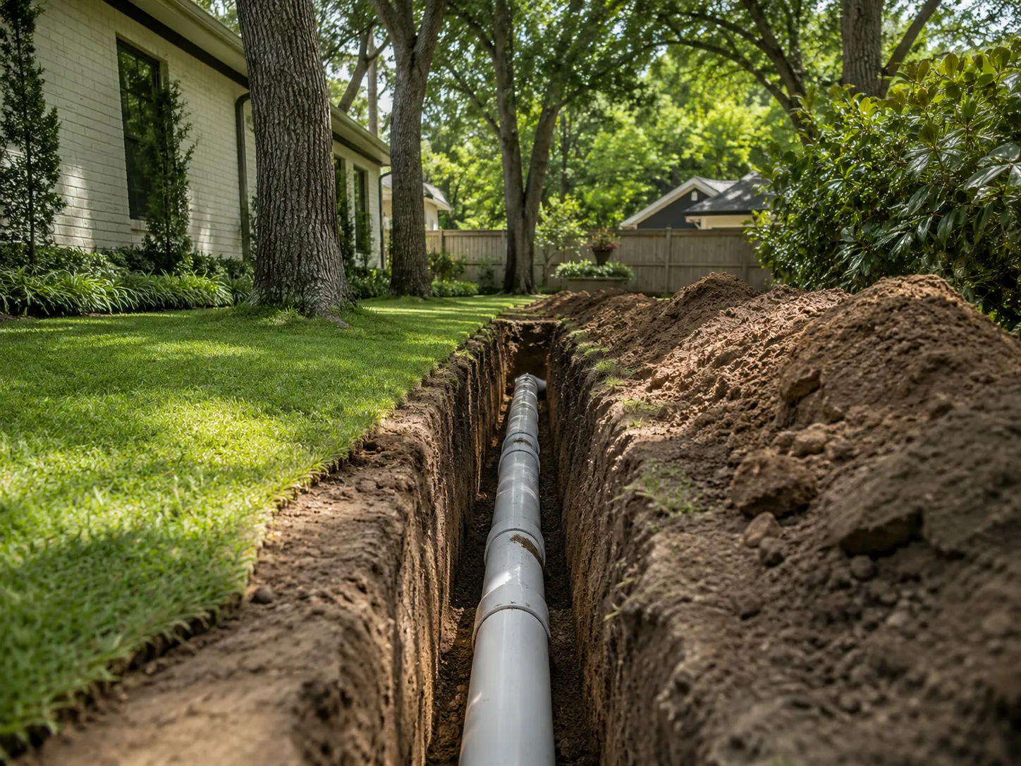A camera inspection of an aging cast-iron sewer line under a Houston home