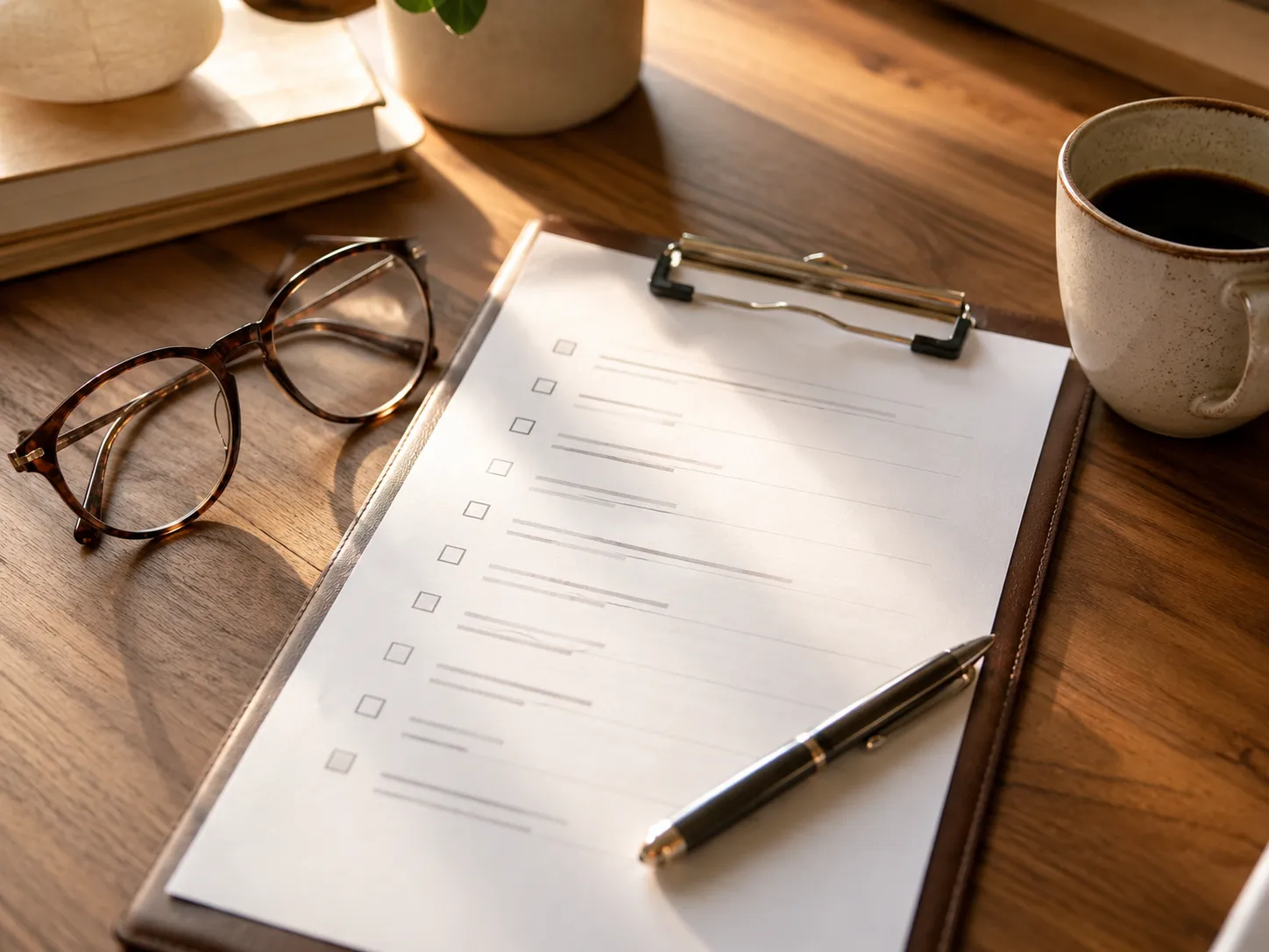 A vetting checklist showing license, insurance, and review verification steps